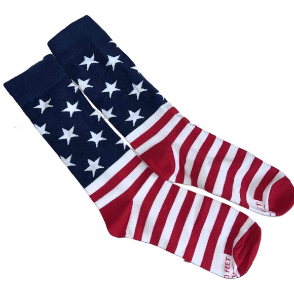 Other - American Mens Red White Blue American Flag Pattern Socks Size 8-13